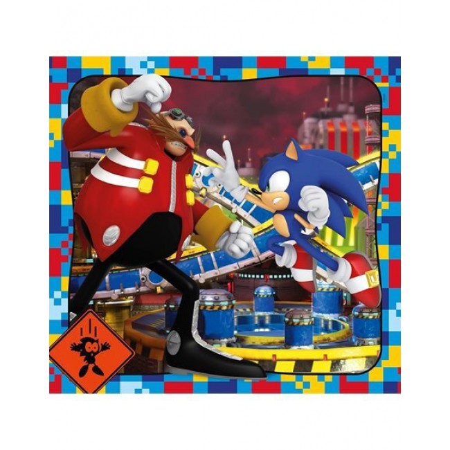 CLEMENTONI PUZZLE 3X48 SUPER COLOUR SONIC CLEMENTONI PUZZLE 3X48 SUPER COLOUR SONIC