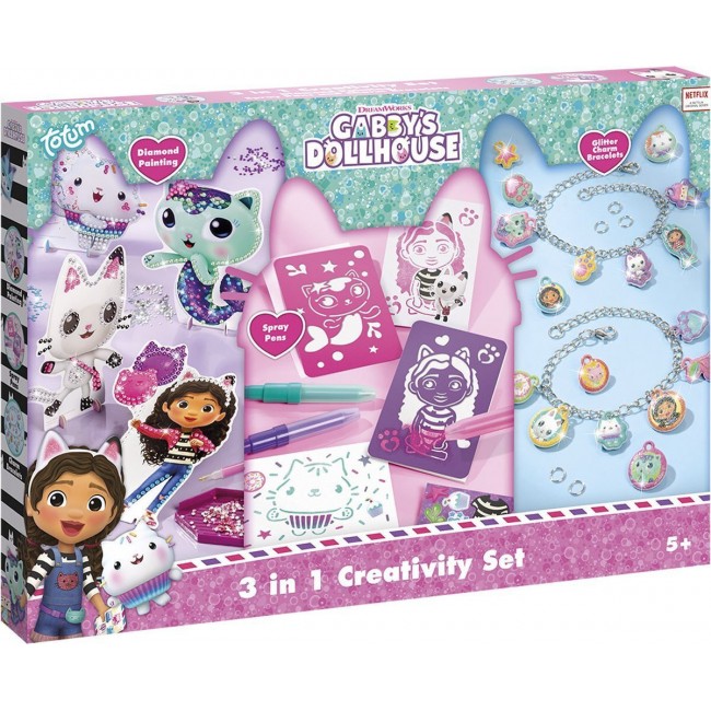 ΠΑΙΔΙΚΗ ΧΕΙΡΟΤΕΧΝΙΑ TOTUM GABBYS DOLLHOUSE 3 IN 1 CREATIVITY SET DIAMOND PAINTING GLITTER BRACELETS AND SPRAY ΠΑΙΔΙΚΗ ΧΕΙΡΟΤΕΧΝΙΑ TOTUM GABBYS DOLLHOUSE 3 IN 1 CREATIVITY SET DIAMOND PAINTING GLITTER BRACELETS AND SPRAY