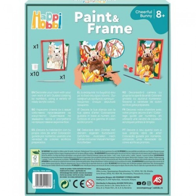 HAPPIHOBBI PAINT AND FRAME CHEERFUL BUNNY HAPPIHOBBI PAINT AND FRAME CHEERFUL BUNNY