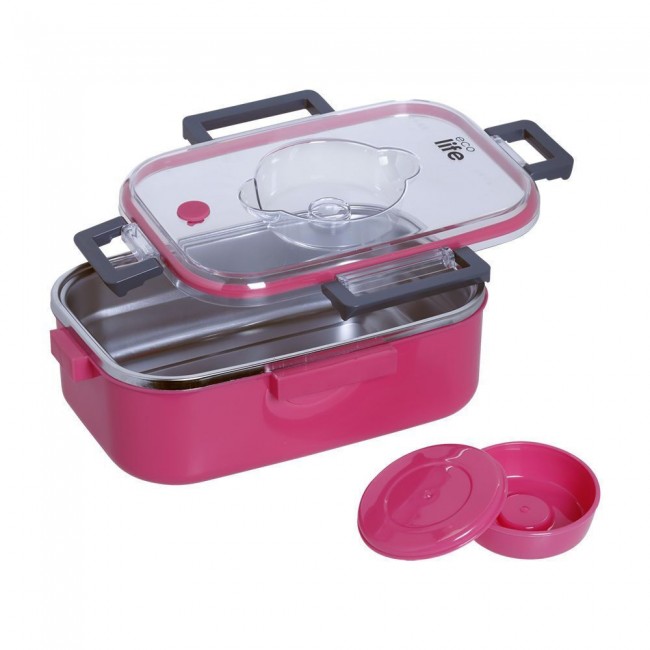 ECOLIFE ΦΑΓΗΤΟΔΟΧΕΙΟ ΟΡΘΟΓΩΝΙΟ DOUBLE WALL 850ML PINK ECOLIFE ΦΑΓΗΤΟΔΟΧΕΙΟ ΟΡΘΟΓΩΝΙΟ DOUBLE WALL 850ML PINK