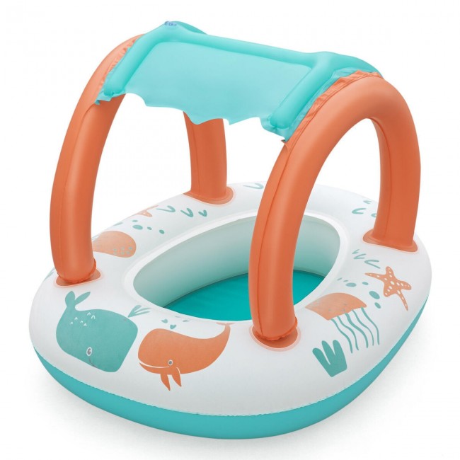 BESTWAY ΦΟΥΣΚΩΤΗ ΠΑΙΔΙΚΗ ΒΑΡΚΟΥΛΑ COMFORT PLUSH 84X67 εκ. ΜΕ ΣΚΙΑΣΤΡΟ BESTWAY ΦΟΥΣΚΩΤΗ ΠΑΙΔΙΚΗ ΒΑΡΚΟΥΛΑ COMFORT PLUSH 84X67 εκ. ΜΕ ΣΚΙΑΣΤΡΟ