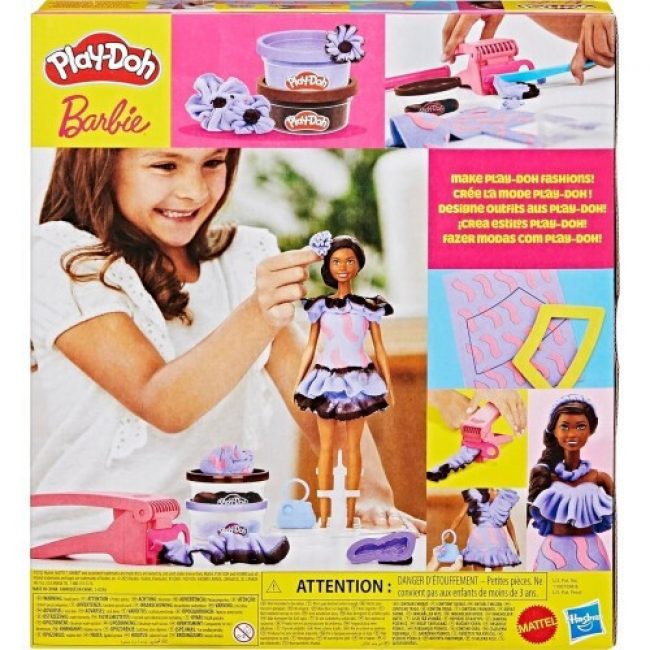 PLAY DOH BARBIE SET PLASTELINA BARBIE FASHIONISTA RUFFLES CLOTHING CREATIONS