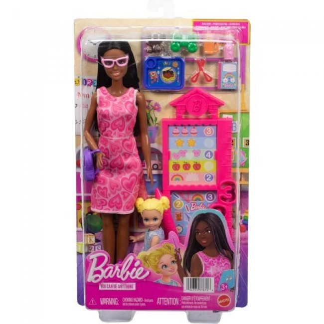 BARBIE ΕΠΑΓΓΕΛΜΑΤΑ ΚΟΥΚΛΑ ΜΕ ΣΚΟΥΡΟ ΧΡΩΜΑ ΔΕΡΜΑ ΚΑΙ ΕΝΑ ΠΑΙΔΙ ΔΑΣΚΑΛΑ BARBIE ΕΠΑΓΓΕΛΜΑΤΑ ΚΟΥΚΛΑ ΜΕ ΣΚΟΥΡΟ ΧΡΩΜΑ ΔΕΡΜΑ ΚΑΙ ΕΝΑ ΠΑΙΔΙ ΔΑΣΚΑΛΑ