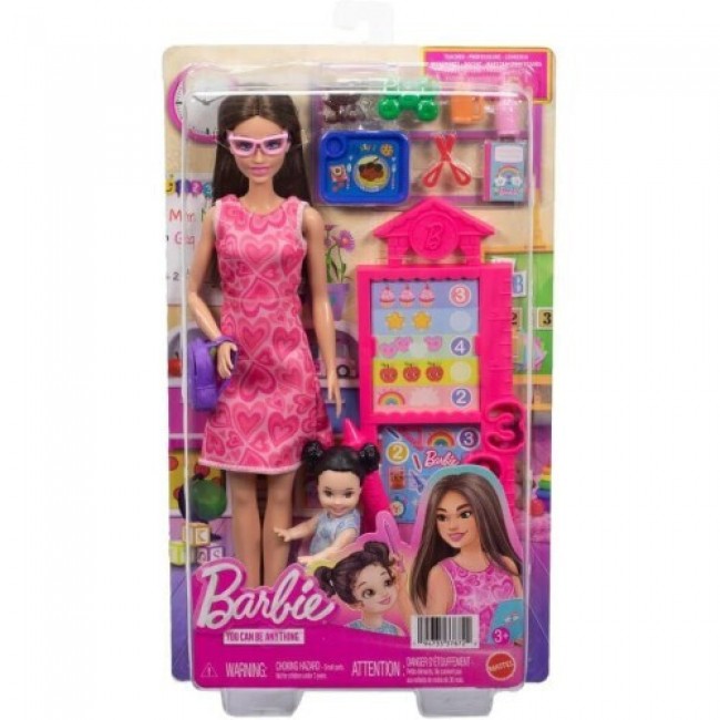 BARBIE ΕΠΑΓΓΕΛΜΑΤΑ ΚΟΥΚΛΑ ΜΕ ΕΝΑ ΠΑΙΔΙ ΔΑΣΚΑΛΑ BARBIE ΕΠΑΓΓΕΛΜΑΤΑ ΚΟΥΚΛΑ ΜΕ ΕΝΑ ΠΑΙΔΙ ΔΑΣΚΑΛΑ