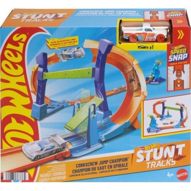 HOT WHEELS STUNT TRACKS SPIRAL JUMP CHAMPION WITH CAR INCLUDED HOT WHEELS STUNT TRACKS SPIRAL JUMP CHAMPION WITH CAR INCLUDED