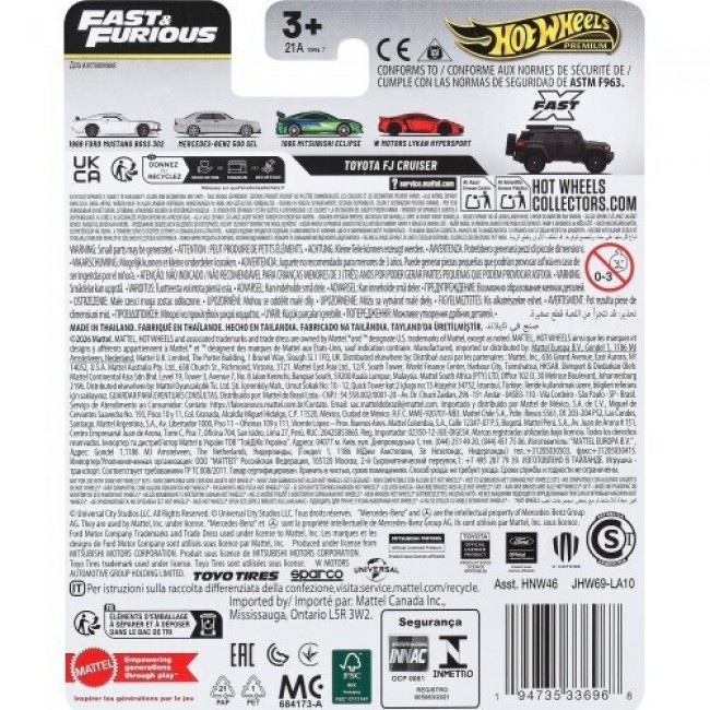 HOT WHEELS FAST &FURIOUS PREMIUN 25 YEARS TOYOTA FJ CRUISER
