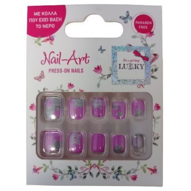 LUKKY PRESS ON NAILS ΜΩΒ ΜΕ ΑΣΤΕΡΙΑ LUKKY PRESS ON NAILS ΜΩΒ ΜΕ ΑΣΤΕΡΙΑ