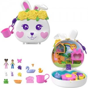 MATTEL POLLY POCKET FLOWER GARDEN BUNNY COMPACT