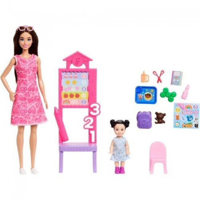 BARBIE ΕΠΑΓΓΕΛΜΑΤΑ ΚΟΥΚΛΑ ΜΕ ΕΝΑ ΠΑΙΔΙ ΔΑΣΚΑΛΑ BARBIE ΕΠΑΓΓΕΛΜΑΤΑ ΚΟΥΚΛΑ ΜΕ ΕΝΑ ΠΑΙΔΙ ΔΑΣΚΑΛΑ