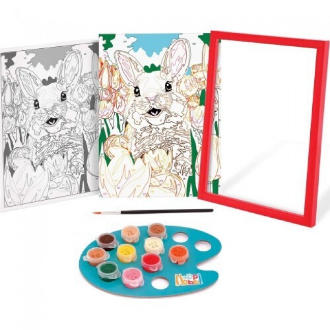 HAPPIHOBBI PAINT AND FRAME CHEERFUL BUNNY HAPPIHOBBI PAINT AND FRAME CHEERFUL BUNNY