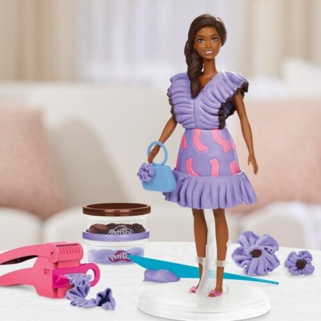 PLAY DOH BARBIE SET PLASTELINA BARBIE FASHIONISTA RUFFLES CLOTHING CREATIONS