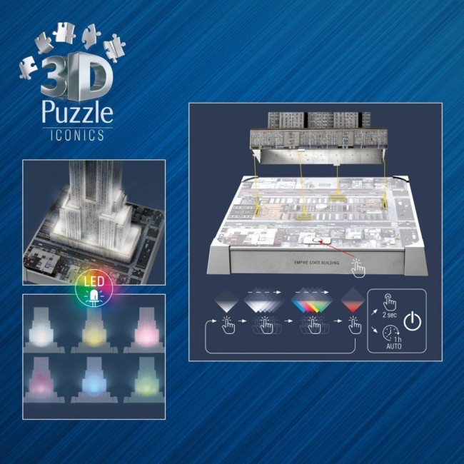 RAVENSBURGER PUZZLE 3D ICONICS EMPIRE STATE NIGHT EDITION 216 TEM. RAVENSBURGER PUZZLE 3D ICONICS EMPIRE STATE NIGHT EDITION 216 TEM.