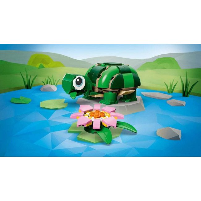 LEGO CREATOR TURTLE WITH A WATER LILY FLOWER 31377