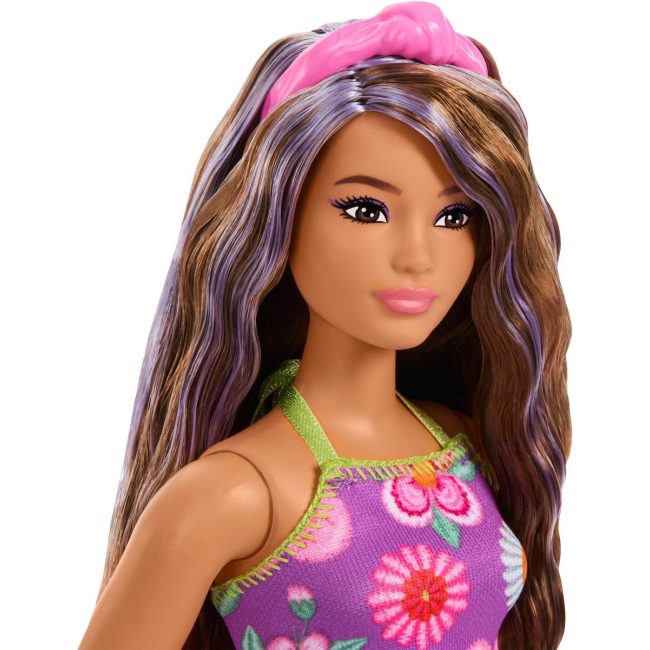 BARBIE ΚΟΥΚΛΑ FASHIONISTAS ME FLORAL SET ΜΩΒ BARBIE ΚΟΥΚΛΑ FASHIONISTAS ME FLORAL SET ΜΩΒ