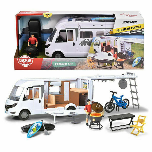 DICKIE CAMPER SET ΑΝΟΙΓΟΜΕΝΟ ΤΡΟΧΟΣΠΙΤΟ ΜΕ ΑΞΕΣΟΥΑΡ ΚΑΙ BARBEQUE