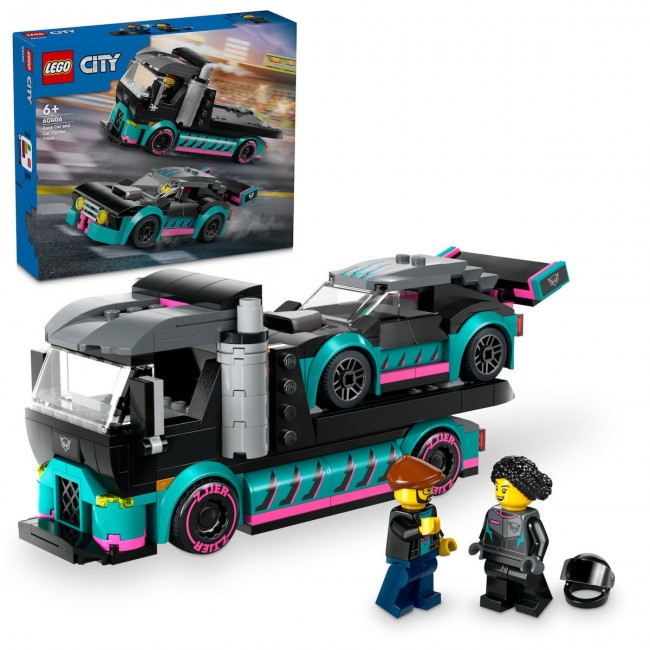 LEGO CITY RACE CAR AND CAR CARRIER TRUCK
