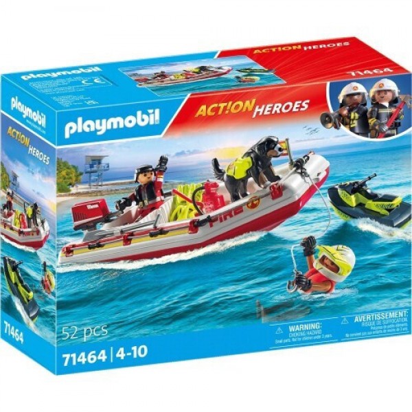 PLAYMOBIL ACTION HEROES ΦΟΥΣΚΩΤΟ ΣΚΑΦΟΣ ΠΥΡΟΣΒΕΣΤΙΚΟ ΘΑΛΑΣΣΙΟ SCOOTER