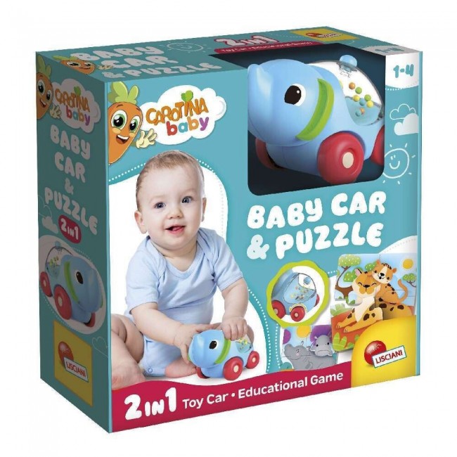 LISCIANI CAROTINA BABY ELEPHANT CAR AND PUZZLE
