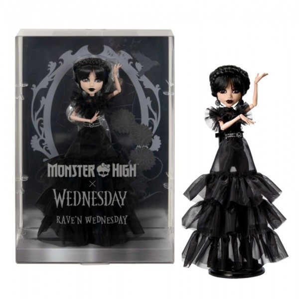 MONSTER HIGH ΣΥΛΛΕΚΤΙΚΗ ΚΟΥΚΛΑ WEDNESDAY RANEN BLACK DRESS