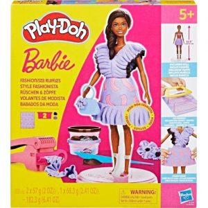 PLAY DOH BARBIE SET PLASTELINA BARBIE FASHIONISTA RUFFLES CLOTHING CREATIONS