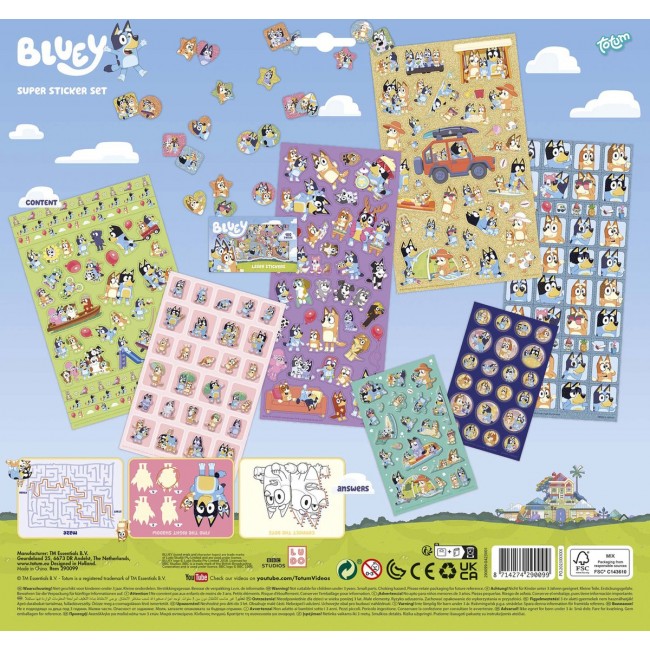 SET ΑΥΤΟΚΟΛΛΗΤΑ TOTUM BLUEY SET ΑΥΤΟΚΟΛΛΗΤΑ TOTUM BLUEY
