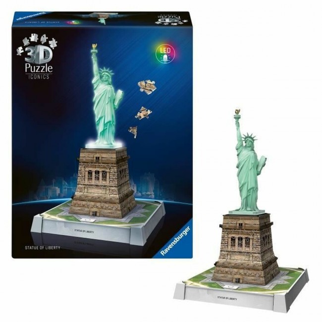 RAVENSBURGER PUZZLE 3D ICONICS ΑΓΑΛΜΑ ΤΗΣ ΕΛΕΥΘΕΡΙΑΣ  NIGHT EDITION 108TEM.
