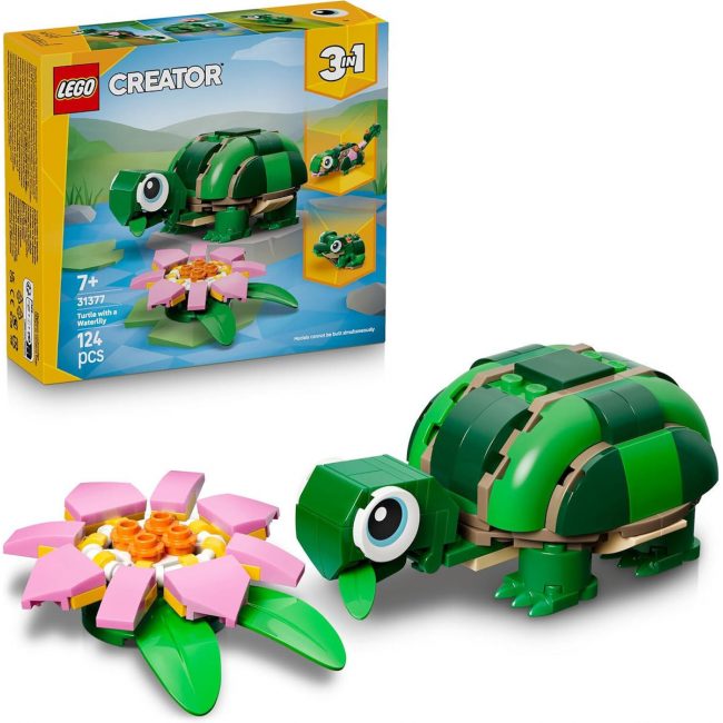 LEGO CREATOR TURTLE WITH A WATER LILY FLOWER 31377
