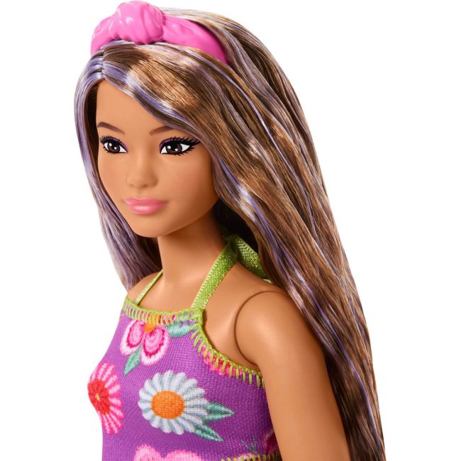 BARBIE ΚΟΥΚΛΑ FASHIONISTAS ME FLORAL SET ΜΩΒ BARBIE ΚΟΥΚΛΑ FASHIONISTAS ME FLORAL SET ΜΩΒ