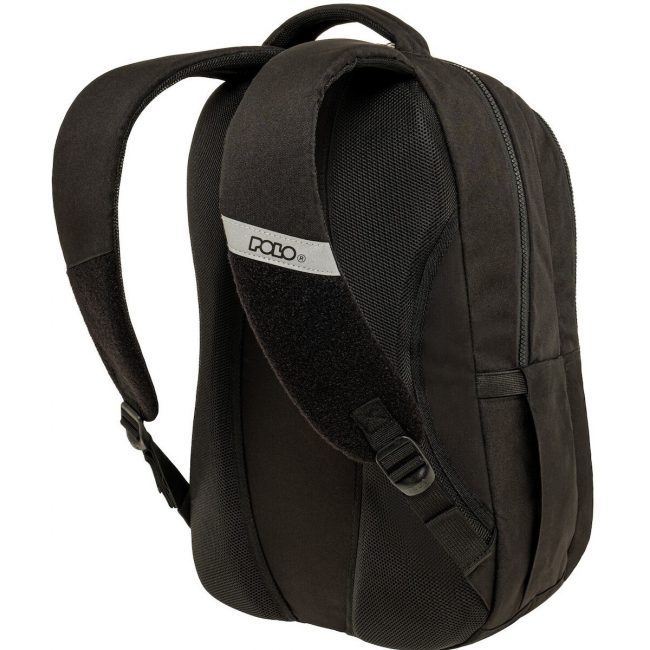 ΣΧΟΛΙΚΗ ΤΣΑΝΤΑ ΠΛΑΤΗΣ POLO  ΔΗΜΟΤΙΚΟΥ PATCHES ΜΑΥΡΗ 901079-2000