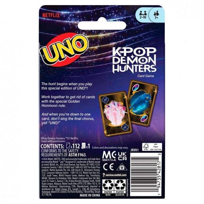 UNO KPOP DEMON HUNTERS JRV01