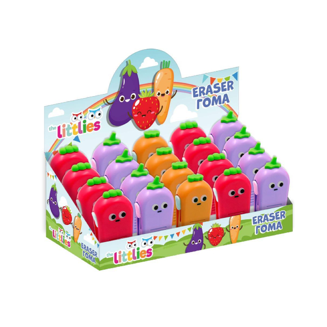 ΓΟΜΑ THE LITTLIES ΛΑΧΑΝΙΚΑ ΜΕ ΚΟΥΜΠΙ 80X35X17MM 3 ΣΧΕΔΙΑ ΓΟΜΑ THE LITTLIES ΛΑΧΑΝΙΚΑ ΜΕ ΚΟΥΜΠΙ 80X35X17MM 3 ΣΧΕΔΙΑ