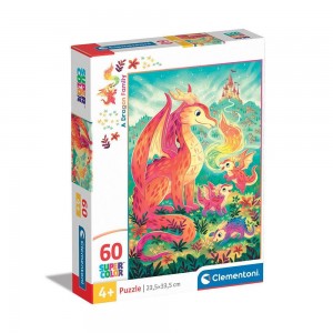 CLEMENTONI ΠΑΙΔΙΚΟ ΠΑΖΛ SUPER COLOR ΔΡΑΚΟΙ 60 ΤΜΧ