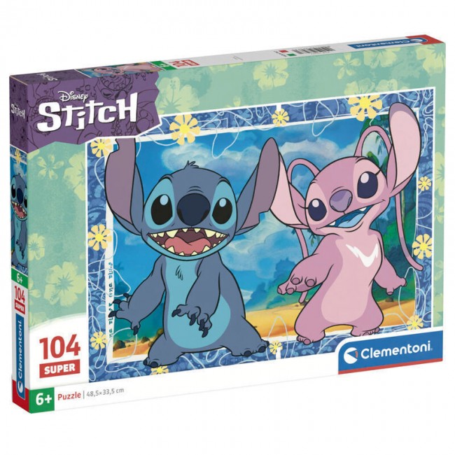 CLEMENTONI ΠΑΙΔΙΚΟ ΠΑΖΛ SUPER COLOR 104 ΤΕΜ STITCH CLEMENTONI ΠΑΙΔΙΚΟ ΠΑΖΛ SUPER COLOR 104 ΤΕΜ STITCH