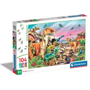 CLEMENTONI PUZZLE 104ΤΕΜ SUPER COLOR LAND OF DINOSAURS
