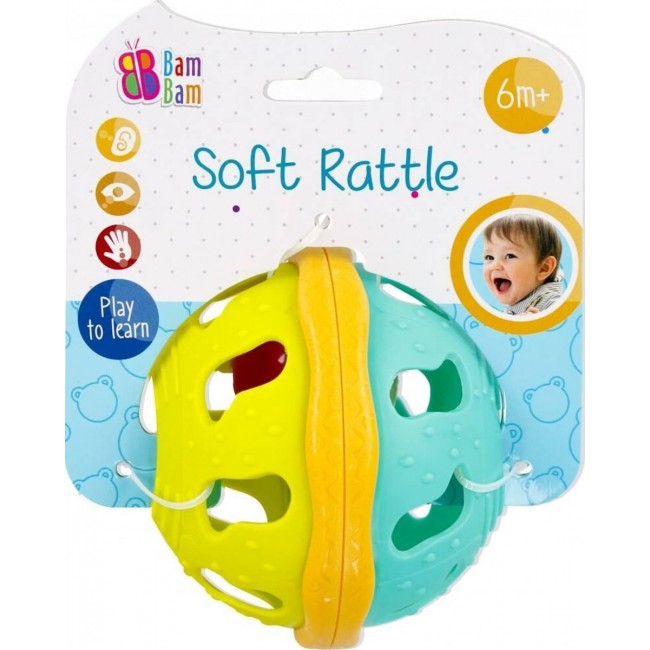BAM-BAM SOFT RATTLE ΒΡΕΦΙΚΗ ΜΠΑΛΑ ΚΟΥΔΟΥΝΙΣΤΡΑ BAM-BAM SOFT RATTLE ΒΡΕΦΙΚΗ ΜΠΑΛΑ ΚΟΥΔΟΥΝΙΣΤΡΑ