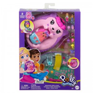 POLLY POCKET ΜΙΝΙ ΤΡΕΝΤΙ ΤΣΑΝΤΑΚΙ - HEDGEHOG MOM & BABY JBJ91