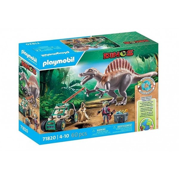 PLAYMOBIL DINOS ΕΠΙΘΕΣΗ ΣΠΙΝΟΣΑΥΡΟΥ ΣΤΟ ΕΞΕΡΕΥΝΗΤΙΚΟ ΟΧΗΜΑ (71820)