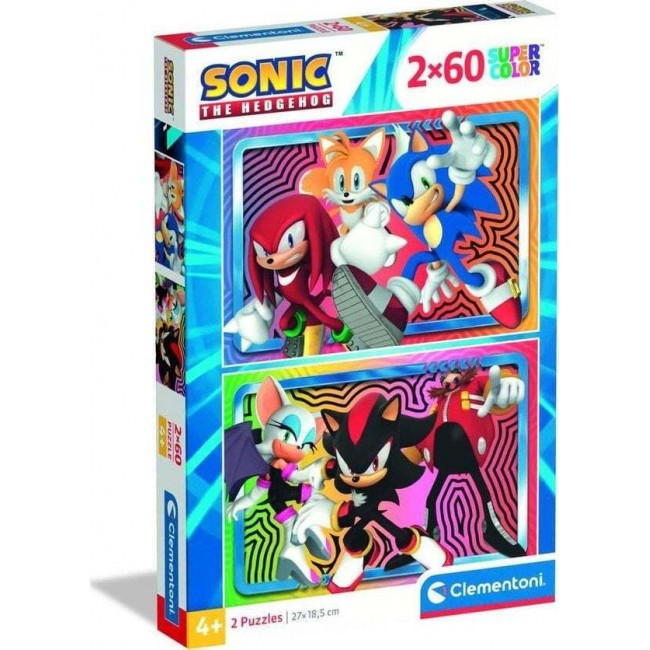 CLEMENTONI PUZZLE 2X60 SUPER COLOR SONIC CLEMENTONI PUZZLE 2X60 SUPER COLOR SONIC
