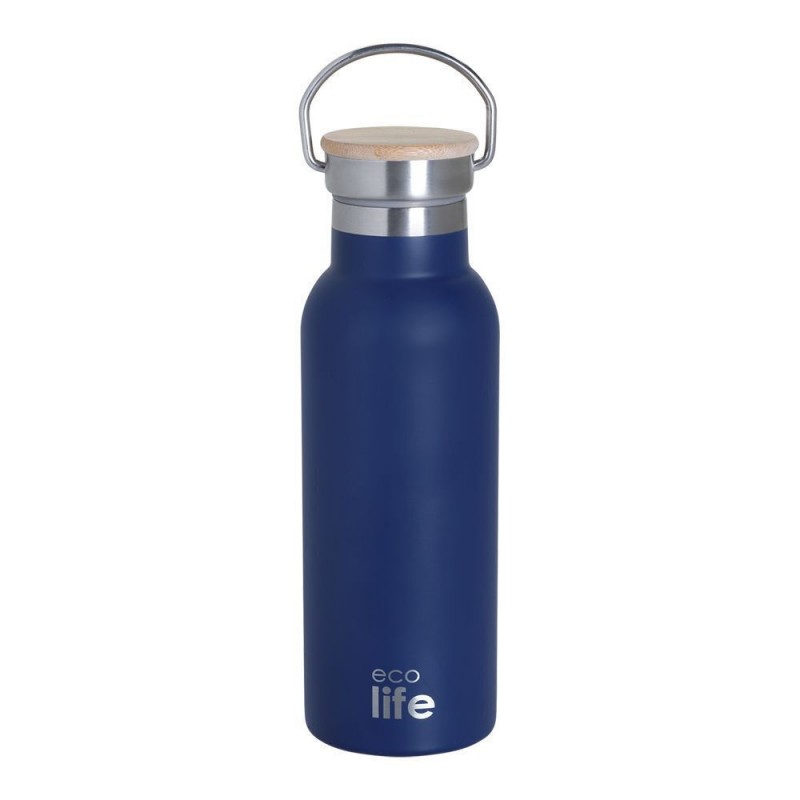 ECO LIFE INDIGO BLUE ΜΕΤΑΛΛΙΚΟ ΘΕΡΜΟΣ 500ML BOMBOO LID