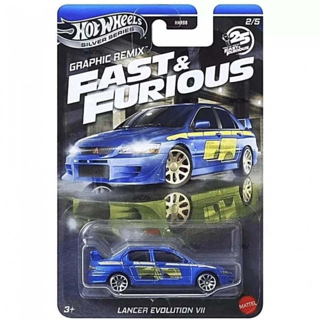 HOT WHEELS FAST & FURIOUS SILVER SERIES GRAPHIC REMIX 25 YEARS LANCER EVOLUTION VII HOT WHEELS FAST & FURIOUS SILVER SERIES GRAPHIC REMIX 25 YEARS LANCER EVOLUTION VII
