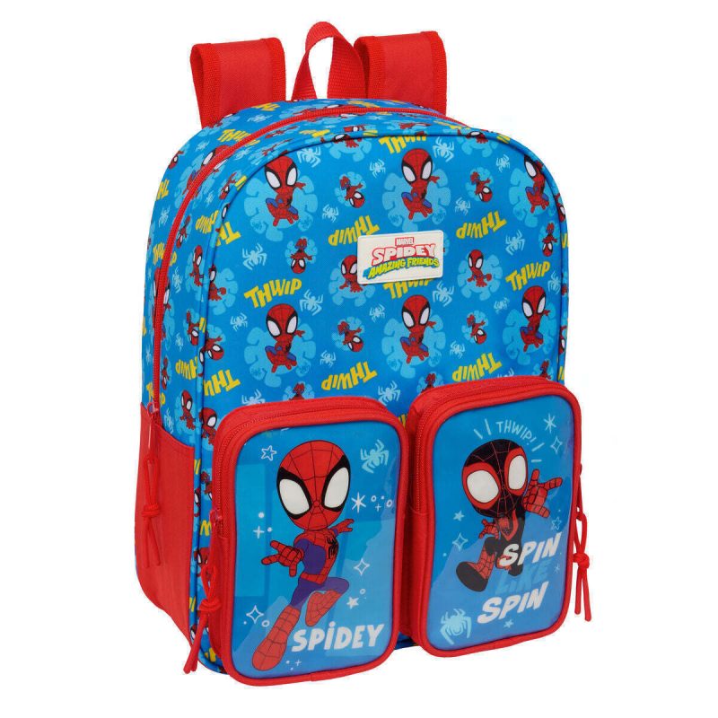 SAFTA SPIDEY ΣΧΟΛΙΚΗ ΤΣΑΝΤΑ ΠΛΑΤΗΣ ΝΗΠΙΑΓΩΓΕΙΟΥ ΜΠΛΕ ΚΟΚΚΙΝΗ