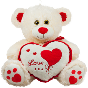 ΛΟΥΤΡΙΝΟ ΑΡΚΟΥΔΟΣ ΚΑΡΔΙΑ LOVE 45CM. 3 ΧΡΩΜΑΤΑ 1 ΤΕΜΑΧΙΟ