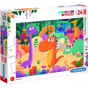 CLEMENTONI ΠΑΖΛ SUPER COLOR MAXI JURASSIC FRIENDS 24ΤΕΜ.