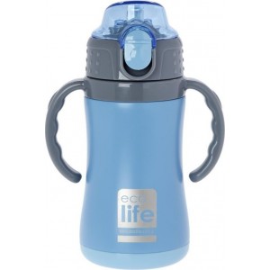 ECOLIFE ΜΕΤΑΛΛΙΚΟ ΘΕΡΜΟΣ ΜΠΛΕ ΚΑΛΑΜΑΚΙ ΧΕΡΟΥΛΙ 300ML