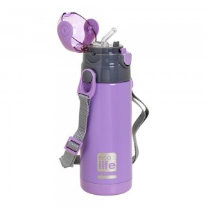 ECO LIFE ΜΕΤΑΛΛΙΚΟ ΘΕΡΜΟΣ ΚΑΛΑΜΑΚΙ 400ML ΛΙΛΑ ECO LIFE ΜΕΤΑΛΛΙΚΟ ΘΕΡΜΟΣ ΚΑΛΑΜΑΚΙ 400ML ΛΙΛΑ