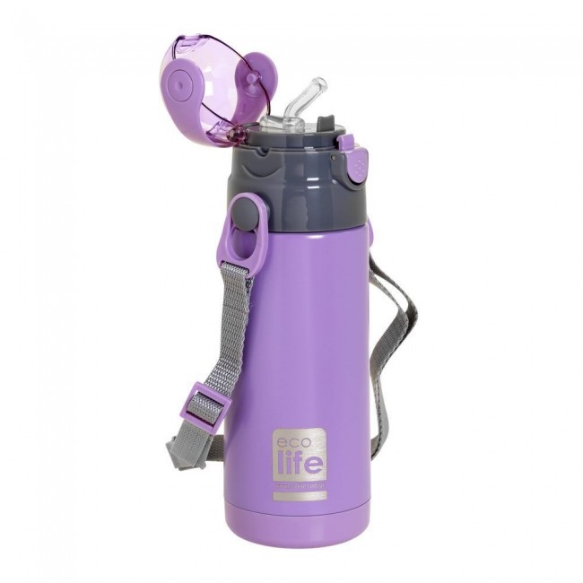 ECO LIFE ΜΕΤΑΛΛΙΚΟ ΘΕΡΜΟΣ ΚΑΛΑΜΑΚΙ 400ML ΛΙΛΑ ECO LIFE ΜΕΤΑΛΛΙΚΟ ΘΕΡΜΟΣ ΚΑΛΑΜΑΚΙ 400ML ΛΙΛΑ