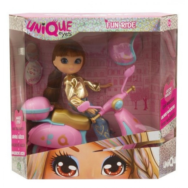 UNIQUE EYES FUN RIDE ΚΟΥΚΛΑ ΜΕ ΣΚΟΥΤΕΡ 3 ΣΧΕΔΙΑ