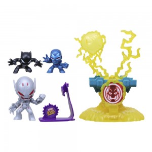 MARVEL STUNT SQUAD VILLAIN KNOCKDOWN PLAYSET BLACK PANTHER & IRON MAN VS ULTRON