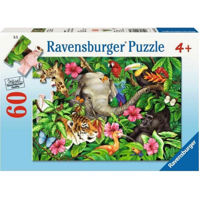 RAVENSBURGER ΠΑΖΛ ΤΡΟΠΙΚΟΙ ΦΙΛΟΙ 60 ΤΕΜΑΧΙΑ RAVENSBURGER ΠΑΖΛ ΤΡΟΠΙΚΟΙ ΦΙΛΟΙ 60 ΤΕΜΑΧΙΑ