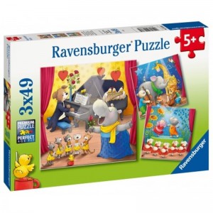RAVENSBURGER PUZZLE 3X49ΖΩΑΚΙΑ ΣΤΗ ΣΚΗΝΗ